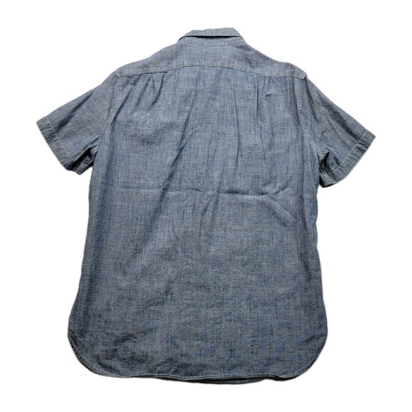 J.Crew Short Sleeve Chambray Button Up Shirt Womans Medium / Blue /Lightweight - Picture 7 of 7